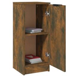 Berkfield Home Sideboard Smoked Oak 30x30x70 cm Engineered Wood - Size: 30 x 30 x 70 cm - thumbnail 4