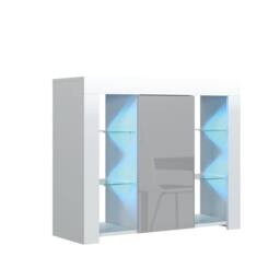 Mex Furniture LTD Sideboard Harbor 97cm - White & Grey Gloss Doors & LED Lights - thumbnail 6