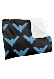 DC Comics Batman Nightwing Logo Pattern Blanket 152 x 127 cm in White - thumbnail 3