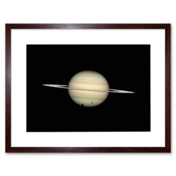 Artery8 Wall Art Print Hubble Space Astronomy Four Moon Transit Around Parent Planet Saturn Ring Plane Crossing w/ Titan Minas Dione Enceladus - thumbnail 1