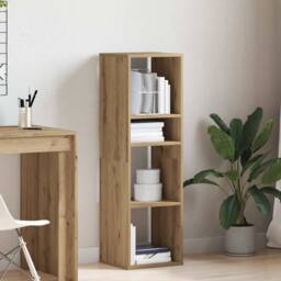Berkfield Home Book Cabinet Artisan Oak 34x31x112 cm Engineered Wood in Brown - Size: 34 x 31 x 112 cm - thumbnail 3
