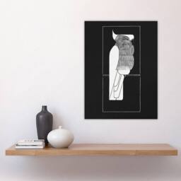 "Artery8 Sulphur Crested Cockatoo Parrot De Mesquita Wall Art Poster Print in Black - Size: W18"" x H24""" - thumbnail 4