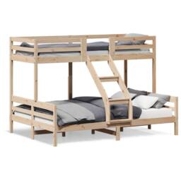 Berkfield Home Bunk Bed without Mattress 80x200/140x200 cm Solid Wood in Light Tan - thumbnail 1