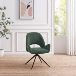 FurnitureboxUK Layla Green Fabric Swivel Office Chair - thumbnail 2