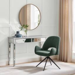 FurnitureboxUK Layla Green Fabric Swivel Office Chair