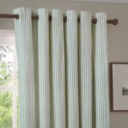 Yard Hebden 100% Cotton Blackout Eyelet Curtain Pair in Pale Green - Size: 229 cm width x 229 cm drop - thumbnail 4