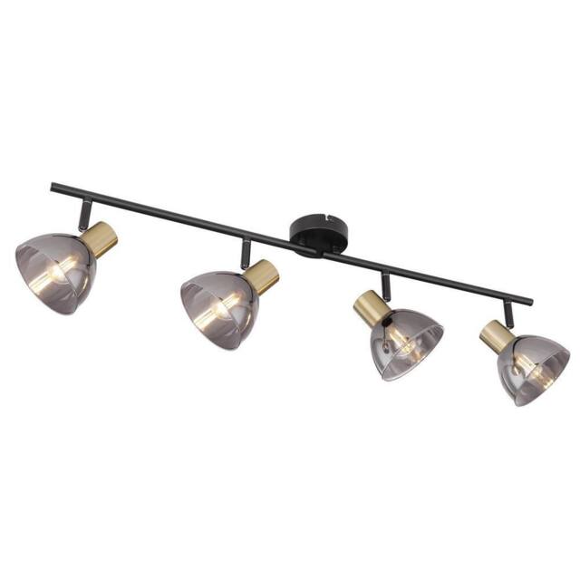 Netlighting Jay Ceiling Spotlight Bar Black Glass Shade 4x E14 - image 1