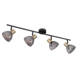 Netlighting Jay Ceiling Spotlight Bar Black Glass Shade 4x E14 - thumbnail 2