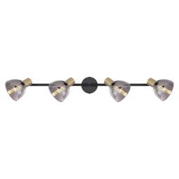 Netlighting Jay Ceiling Spotlight Bar Black Glass Shade 4x E14 - thumbnail 3