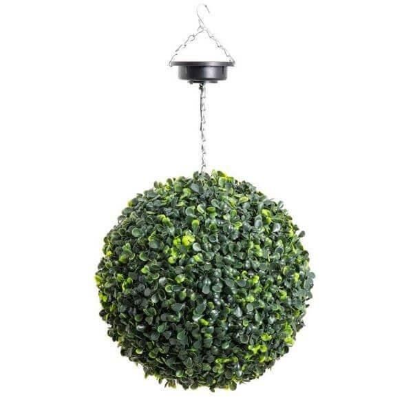 Primrose Pair Solar Powered LED Artificial Topiary Ball 38cm The Big Buxus Ball in Green - image 1