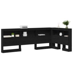 Berkfield Home Storage Headboard with Shelf with Headboard with Storage Black oak 100 cm Melamine - thumbnail 3