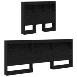 Berkfield Home Storage Headboard with Shelf with Headboard with Storage Black oak 100 cm Melamine - thumbnail 4
