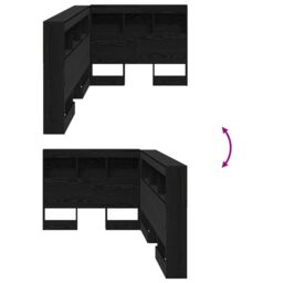Berkfield Home Storage Headboard with Shelf with Headboard with Storage Black oak 100 cm Melamine - thumbnail 9