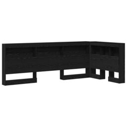 Berkfield Home Storage Headboard with Shelf with Headboard with Storage Black oak 100 cm Melamine - thumbnail 2