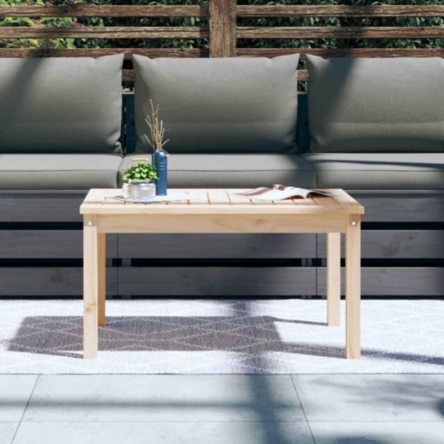 Berkfield Home Garden Table 82.5x50.5x45 cm Solid Wood Pine in Light Tan - image 1