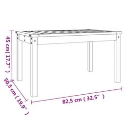 Berkfield Home Garden Table 82.5x50.5x45 cm Solid Wood Pine in Light Tan - thumbnail 8
