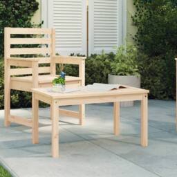 Berkfield Home Garden Table 82.5x50.5x45 cm Solid Wood Pine in Light Tan - thumbnail 2