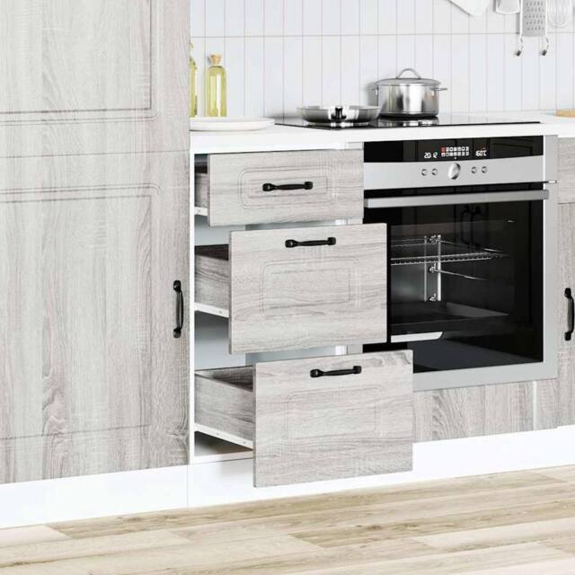 Berkfield Home Kitchen Base Cabinet Kalmar Grey Sonoma Engineered Wood - image 1