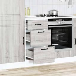 Berkfield Home Kitchen Base Cabinet Kalmar Grey Sonoma Engineered Wood - thumbnail 1