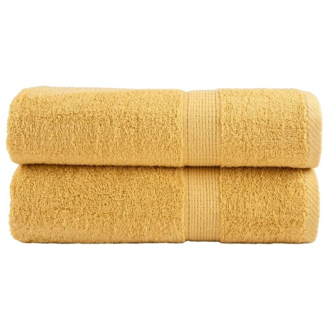 Berkfield Home Premium Hand Towels SOLUND 2pcs Gold 50x100cm 600gsm - image 1