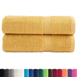 Berkfield Home Premium Hand Towels SOLUND 2pcs Gold 50x100cm 600gsm - thumbnail 2