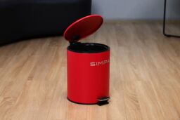 simpa 5L Slim Soft-Closing Pedal Dustbin in Red - thumbnail 2