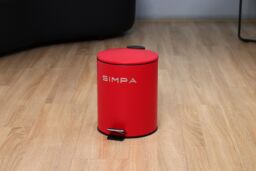 simpa 5L Slim Soft-Closing Pedal Dustbin in Red - thumbnail 4