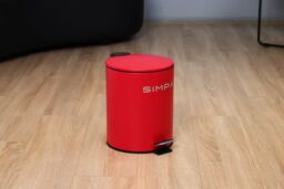 simpa 5L Slim Soft-Closing Pedal Dustbin in Red - thumbnail 3