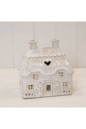 KDMD Natural Ceramic Thatch Roof House for Tealight