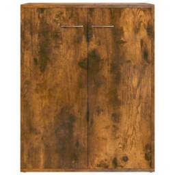 Berkfield Home Sideboard Smoked Oak 60x30x75 cm Engineered Wood in Brown - Size: 60 x 30 x 75 cm - thumbnail 6