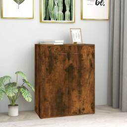 Berkfield Home Sideboard Smoked Oak 60x30x75 cm Engineered Wood in Brown - Size: 60 x 30 x 75 cm - thumbnail 2