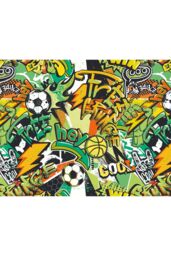 Origin Murals Sports Graffiti Wall Mural in Green - Size: W300 cm x H240 cm - thumbnail 2