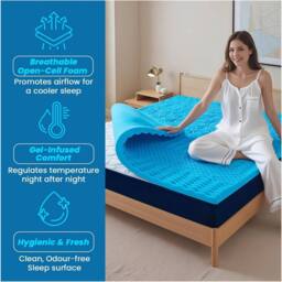 GAVENO CAVAILIA 7 Zone Luxury Relaxing Mattress Topper in Blue - Size: King - thumbnail 2
