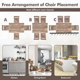Gymax 5-Piece Industrial Kitchen Furniture Dining Table Set for 4-Brown in Brown - thumbnail 9
