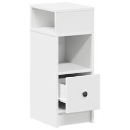 Berkfield Home Durable Bedside Cabinet with Drawer White 25x31x66 cm - Size: 25 x 31 x 66 cm - thumbnail 5