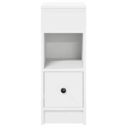 Berkfield Home Durable Bedside Cabinet with Drawer White 25x31x66 cm - Size: 25 x 31 x 66 cm - thumbnail 4