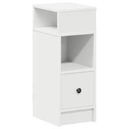 Berkfield Home Durable Bedside Cabinet with Drawer White 25x31x66 cm - Size: 25 x 31 x 66 cm - thumbnail 3
