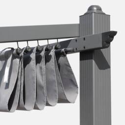 sweeek 3x4m Outdoor Retractable Aluminium Pergola With Canopy in Grey - thumbnail 3