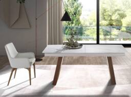 Angel Cerda White Leatherette Dining Chair with Walnut-Coloured - thumbnail 5