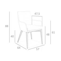 Angel Cerda White Leatherette Dining Chair with Walnut-Coloured - thumbnail 7
