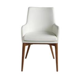 Angel Cerda White Leatherette Dining Chair with Walnut-Coloured - thumbnail 2