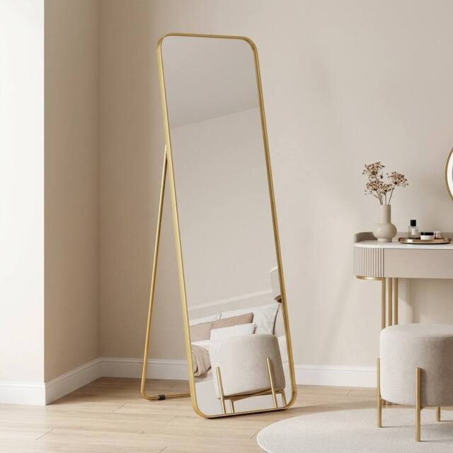 STILVORA Full Length Mirror 160 x 40 cm Free Standing Gold - image 1