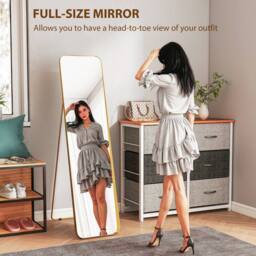 STILVORA Full Length Mirror 160 x 40 cm Free Standing Gold - thumbnail 6