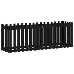 Berkfield Home Garden Raised Bed with Fence Design Black 200x50x70 cm Solid Wood Pine - Size: 200 x 50 x 70 cm - thumbnail 3