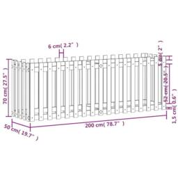 Berkfield Home Garden Raised Bed with Fence Design Black 200x50x70 cm Solid Wood Pine - Size: 200 x 50 x 70 cm - thumbnail 9