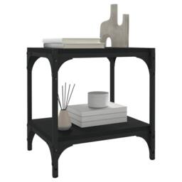 Berkfield Home TV Cabinet Black 40x33x41 cm Engineered Wood & Steel - Size: 40 x 33 x 41 cm - thumbnail 4