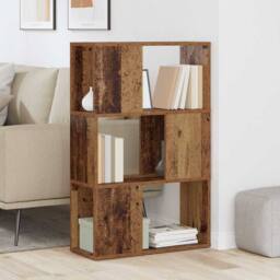 Berkfield Home Entertainment Centre Old wood Engineered wood 60 x 24 x 94 cm in Brown - thumbnail 4