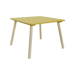sweeek Children's square table with 2 chairs pine legs in Yellow - thumbnail 8