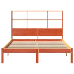 Berkfield Home Bookcase Bed without Mattress Wax Brown 135x190 cm Double Solid Wood Pine - thumbnail 4