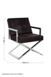 Orsina Contemporary Design Cross Base Chair, Comfortable Occasional Arm Chair, Durable Constructed Accent Armchair in Black - thumbnail 4